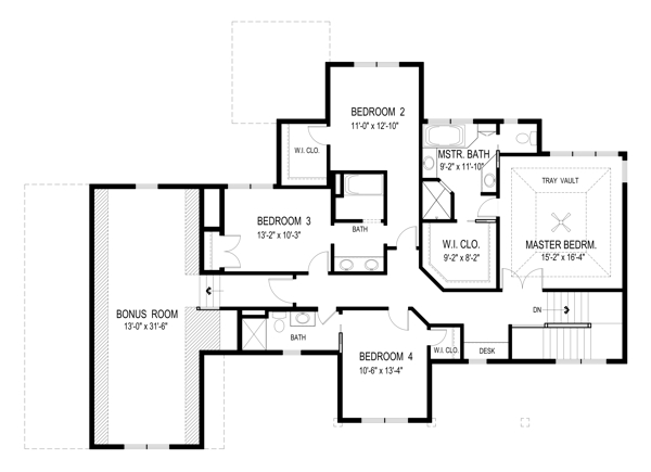 Upper Level Floorplan image of Pipestone House Plan